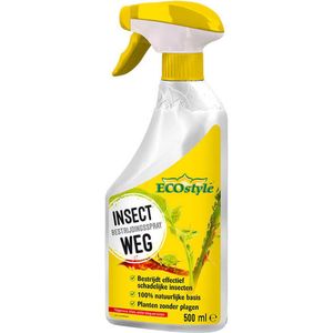 ECOstyle InsectWeg Gebruiksklaar - Effectief tegen Schadelijke Insecten - Natuurlijk - Voor Pot-, Kamer- en Sierplanten - Tegen Trips, Bladluis, Wolluis en Dopluis - 500 ML