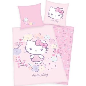 Herding Hello Kitty - Hello Kitty 135 x 200 cm / 80 x 80 cm Dekbedovertrekset - Roze