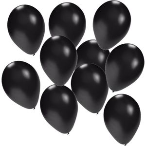 Bellatio Decorations latex ballonnen - 30x stuks - zwart 27 cm - helium of lucht - verjaardag / versieringen