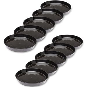 Garronda Ronde Bloempot Onderzetter – 10 stuk – Zwart - ⌀ 15cm H=2,3cm - GD-NIC-PotBase108