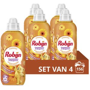 Robijn Classics Wasverzachter - Passiebloem & Bergamot - 4 x 39 wasbeurten - Voordeelverpakking