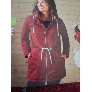 Esmara - Dames Fleece Vest - Rood - Met Capuchon - Warm Teddypluche