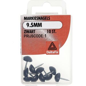 Deltafix - Markiesnagels - Zwart - 9,5mm - 10 Stuks