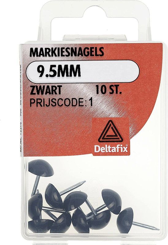 Deltafix - Markiesnagels - Zwart - 9,5mm - 10 Stuks