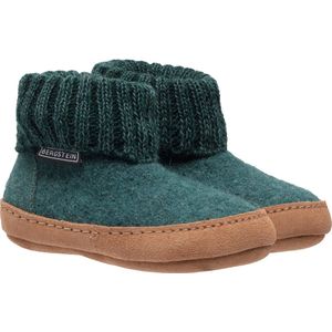 Bergstein - Cozy Lux - Pantoffel - Seagreen - Scheerwol - Lederen Buitenzoal