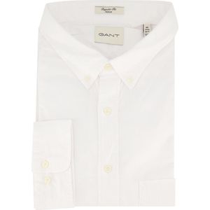 Gant - Casual Overhemd Poplin Wit - Heren - Maat M - Regular-fit