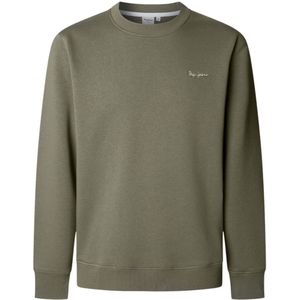Sweatshirt - Katoen/Polyester Mix - Klein Scriptlogo - Duurzaam Katoen