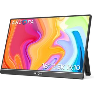 Arzopa A3C 2K - Portable 2K Monitor - QHD resolutie - 100% sRGB - Hoge Kleurechtheid - 144hz - 16 inch