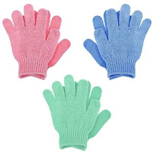 6 stuks bamboe scrubhandschoenen voor lichaamsscrub, massage en dode huidcellen verwijderen - Loofah handschoenen
