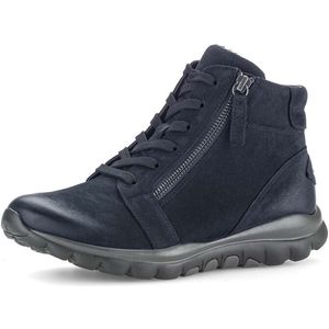 Gabor - Rollingsoft - Hoge Veterschoenen - Nachtblauw - Met Geprofileerde Rubberzool