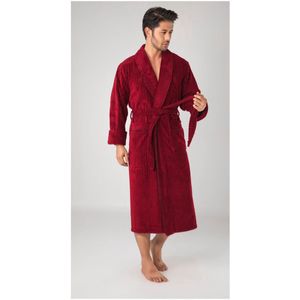 Heren Bamboe Katoen Badjas Adriano / Bordeaux / maat L/ XL