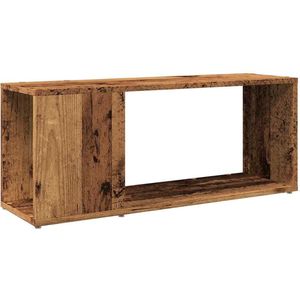 vidaXL Tv-meubel - 80x24x32 cm - Bewerkt hout - Oud houtkleurig Tv-meubel - Tv-kasten -Tv-standaard - Tv-meubel