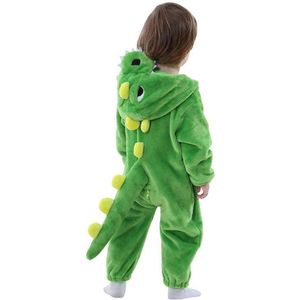 Dinosaurussuit voor Kinderen - Schattige Flanellen Jumpsuit voor Peuters en Baby's