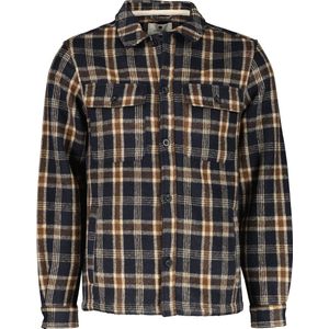 Anerkjendt - Overshirt Lion Wol Blend Ruit Donkerblauw - Heren - Maat XXL - Regular-fit