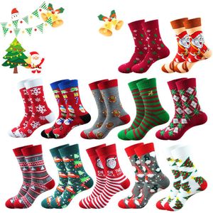 Kerstsokken - 12 Paar - Kerstpatronen - Christmas Socks - Warme Sokken - Perfect Kerstcadeau - Sokken - Kerst - Vakantie Katoenen Sokken - Voor Vrije Tijd, Thuis En Daten - Geschikt Voor Mardi Gras, Pasen, Verjaardagen, Kerstmis En Thanksgiving