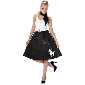 REDSUN - KARNIVAL COSTUMES - Zwart en wit retro jaren 50 kostuum voor vrouwen - L
