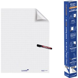 Magic-chart legamaster whiteboard 60x80cm ruit | Rol a 25 vel | 4 stuks