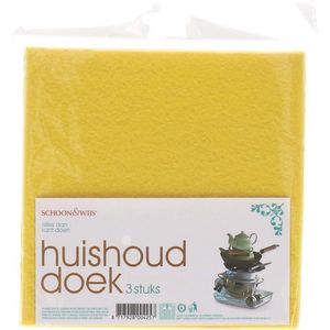 Huishoud doek 3 stuks - Professionele microvezeldoeken/schoonmaakdoeken Geel - Huishouddoekjes - Bardoeken / vaatdoekjes