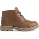 Travelin' Trehuse Dames - Halfhoge leren veterschoenen - Wol gevoerd - Cognac leer - Maat 43