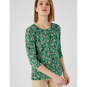 Damart - Fijn geribde trui met 3/4-mouwen - Dames - Groen - XS