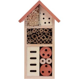Lifetime Garden Insectenhotel - oranje - hout - 13 x 9 x 26 cm - insectenhuisje
