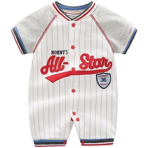 Zomer Baby Romper Jumpsuit Korte Mouwen Pasgeboren Katoen Outfit 3-12 Maanden