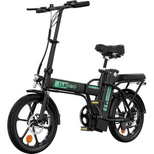 ELEKGO EG5 - Elektrische Fiets - E-Bike Opvouwbaar - 16 Inch -Met schokabsorptie - zwart
