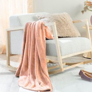 Knuffeldeken, Pluizige Deken, Flanellen Fleecedeken, Warme Wollen Deken, Zachte Bankdeken, Hoogwaardige Bankdeken, Deken Woondeken, Softy, Rosa, 120x170 cm