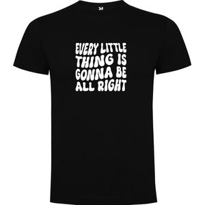 Zwart T-Shirt met “Every Little Thing...“ Afbeelding Wit Maat 2XL