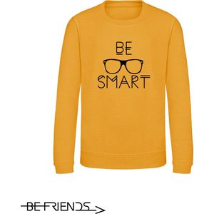 Be Friends Sweater - Be smart - Kinderen - Mosterd geel - Maat 1-2 jaar