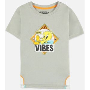 Looney Tunes - Tweety - Good Vibes Kinder T-shirt - Kids 134/140 - Grijs