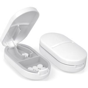 Pillenvergruizer - pillensnijder - tablettensnijder voor Kleine & Grote Pillen – Draagbare 2-in-1 Pillensplitser en Bewaardoos – Voor Halveren of Kwarten – Ideaal voor Ouderen, Kinderen, Huisdieren & Reizen