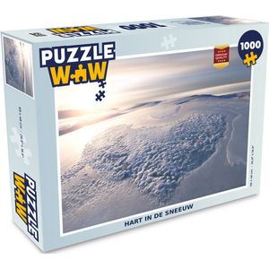 Puzzel Hartje - Sneeuw - Winter - Horizon - Legpuzzel - Puzzel 1000 stukjes volwassenen
