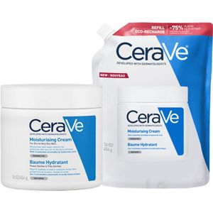 CeraVe Hydraterende Crème + Navulling - voor Droge tot Zeer Droge Huid - Met Hyaluronzuur en 3 Essentiële Ceramiden - 454g