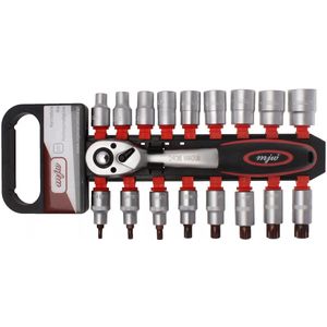 MJW 1/2"" Dopsleutelset 6-kant & Spline (19-delig)