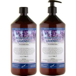 Bodylotion Lavendel 1 Liter - met gratis pomp - set van 2 stuks