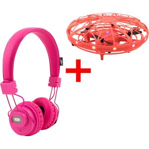 MOBII-X Kids Bundel - UFO Drone - Bluetooth Koptelefoon Roze