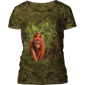 Ladies T-shirt Orangutan Mama and Baby M
