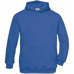 Kobaltblauwe katoenmix sweater met capuchon voor j 110/116