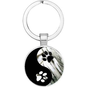 Akyol - Yin en yang Sleutelhanger - honden - iemand die houdt van honden - dieren liefhebber - houden van - verjaardagscadeau - gift - geschenk - kado - 2,5 x 2,5 CM