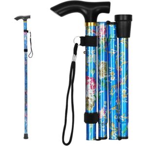 Opvouwbare Wandelstokken, Bloempatroon Aluminium Verstelbare Wandelstok Lichtgewicht Draagbare Reistrekstokken Ergonomische Antisliphandgreep Alpenstock Voor Dames Heren Wandelaar Senioren
