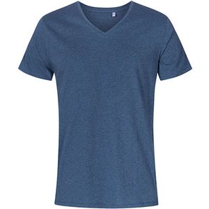 Men's T-shirt met V-hals en korte mouwen Heather Navy - 3XL