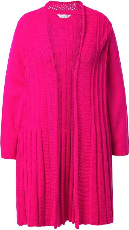 MIAMODA - Dames - Vest A-lijn structuurmix - Neon bes - Maat 42+