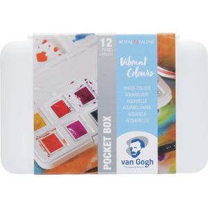 Van Gogh Aquarelverf pocket box felle tinten met 12 kleuren in halve Napjes