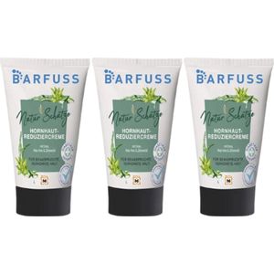 Barfuss Eeltverminderende Crème - Voetcrème - Voordeelverpakking | 3x 50 ml - met Urea, Aloë Vera, Citroenolie en Salicylzuur | Voor Gestreste, Vereelte Huid