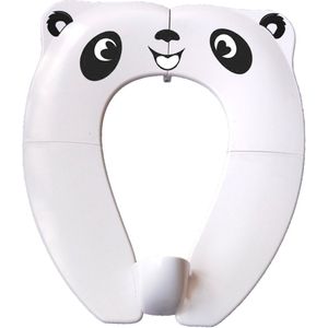 longziming -Opvouwbare Kinder Toiletbril met Antislip en Spatbescherming – Draagbare Peuter Toiletzitting van ABS – Inclusief Draagtas – Panda Ontwerp – Wit