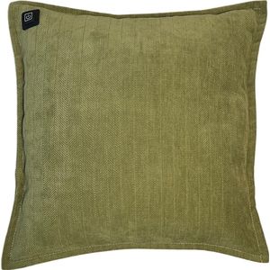 Warmpi® Draadloos Warmtekussen incl Warmpi® Powerbank (10.000mah) - Chenille Groen - Elektrisch Verwarmd sierkussen heeft ook kabel van 3m voor opwarming via stopcontact of USB Poort - 3 standen - Afmeting 45x45cm - oplaadbaar infrarood kussen