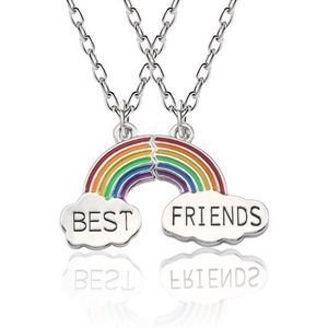 Kasey - Vriendschapsketting - Vriendschap Cadeau - Vriendschapsketting Voor 2 - BFF Ketting Voor 2 - Best Friends Ketting - Regenboog