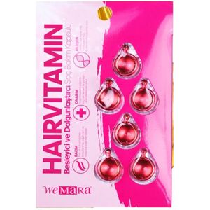 WeMara Hair Vitamin - Haar Serum Olie voor Dof, Futloos & Beschadigd Haar met Krachtige Mix Van Natuurlijke Oliën, Hyaluronzuur, Vitamine E met Jojoba- en Arganolie, Leave-in Verzorging - 6 stuks van 1 ml