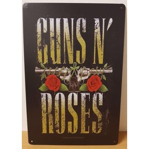 Guns N and Roses verticaal Reclamebord van metaal METALEN-WANDBORD - MUURPLAAT - VINTAGE - RETRO - HORECA- BORD-WANDDECORATIE -TEKSTBORD - DECORATIEBORD - RECLAMEPLAAT - WANDPLAAT - NOSTALGIE -CAFE- BAR -MANCAVE- KROEG- MAN CAVE